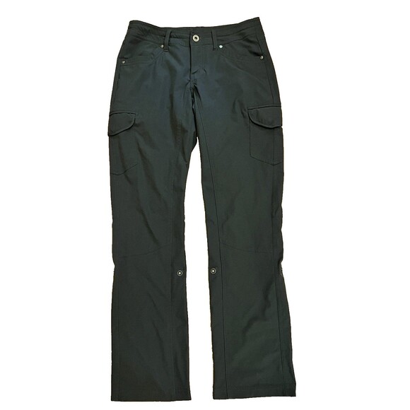 KUHL Koal Gray Free Flex Roll-Up Cargo Pants Drawstring Hiking Women's 2 Short - Picture 1 of 9